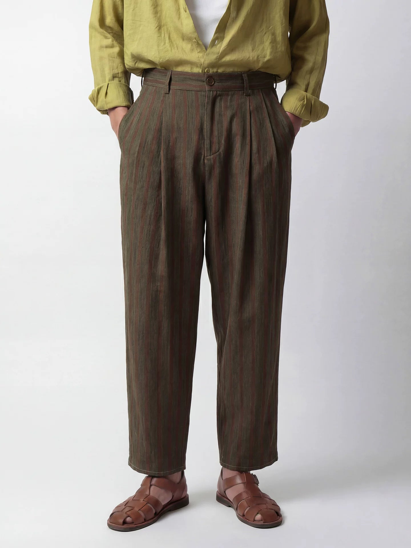 SOARIN British Vintage Tapered Fit Linen Blend Trousers  JITZ262TF259