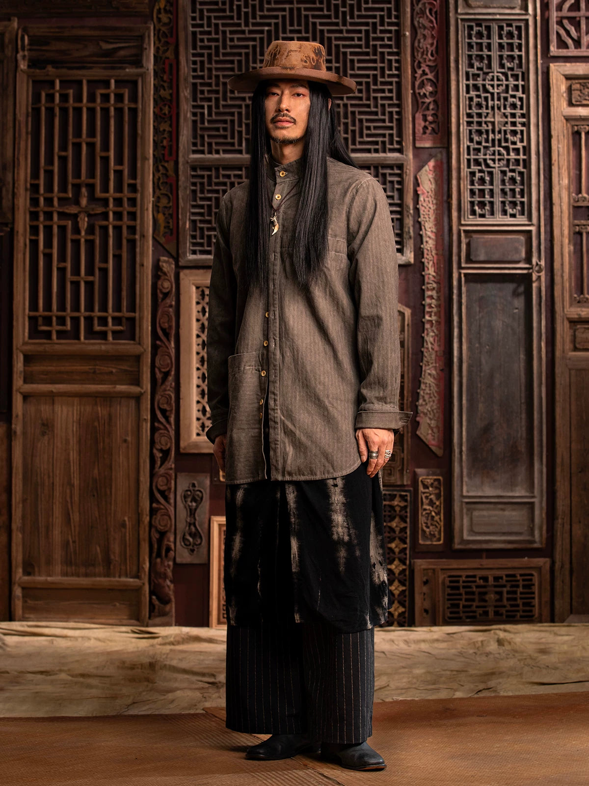 SOARIN WORLD gai yu xia Series Loose Fit Cotton  Shirt DCZ233TC184
