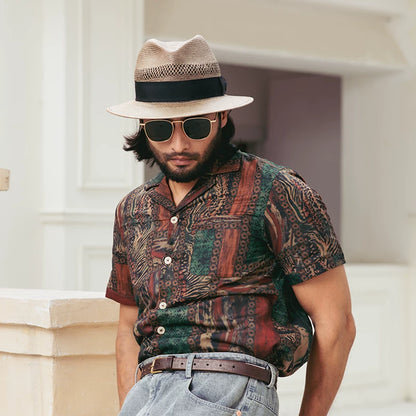 SOARIN Bohemian Vintage Regular Fit Polyester Short Sleeve Shirt  Z212C426