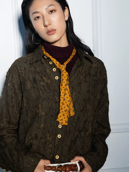 SOARIN Gai Yu Xia Series Loose Fit Botanical Nylon Blend Long Shirt Gown  DCZ252TC429