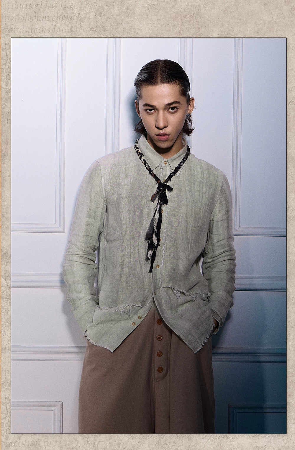 SOARIN WORLD Gai Yu Xia Series Loose Fit Linen Shirt Z93C225