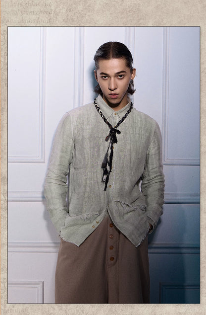 SOARIN WORLD Gai Yu Xia Series Loose Fit Linen Shirt Z93C225
