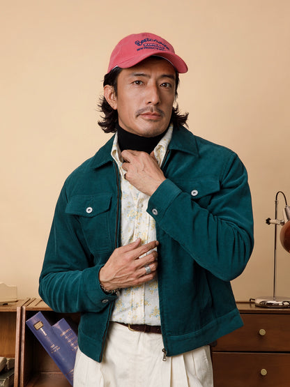 SOARIN美式工装灯芯绒夹克男 冬季保暖双口袋休闲拉链飞行员外套