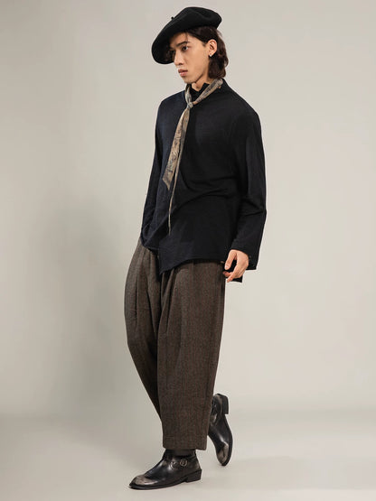 SOARIN Minimalist Loose Fit Wool Long-Sleeve Shirt DCZ253TC463