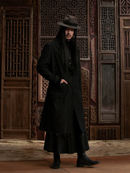 SOARIN WORLD Gai Yu Xia Avant-Garde Deconstructive Relaxed-Fit Wool-Linen Coat DC243TDY40