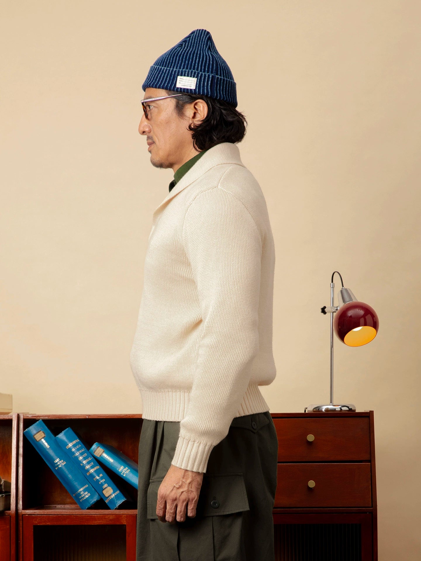 SOARIN英伦复古青果领毛衣男华夫格套头休闲简约百搭针织衫毛线衣