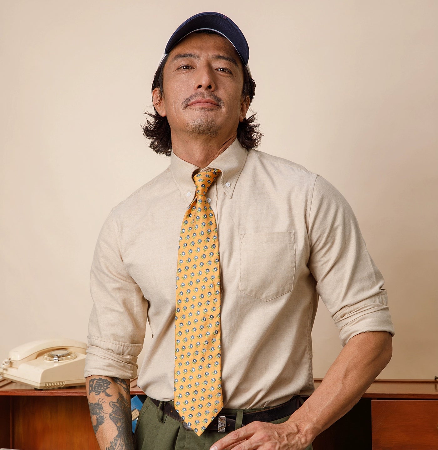 SOARIN【牛津纺】英伦复古扣领西装衬衫男高级感简约休闲长袖衬衣