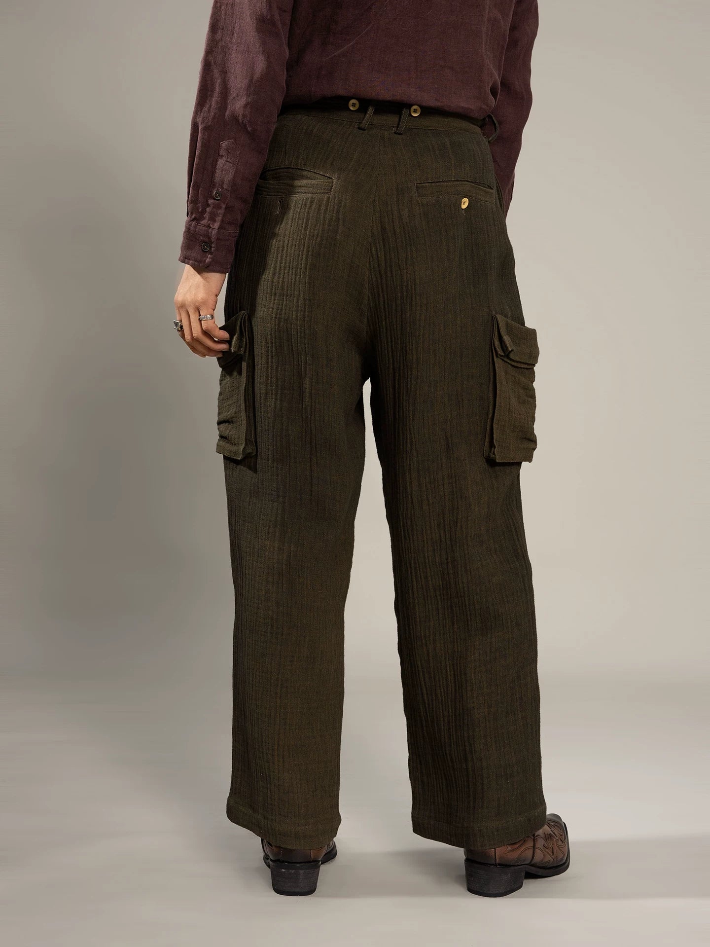 SOARIN WORLD Gai Yu Xia Series Relaxed Fit Linen Cotton Blend Trousers DCZ243TF197