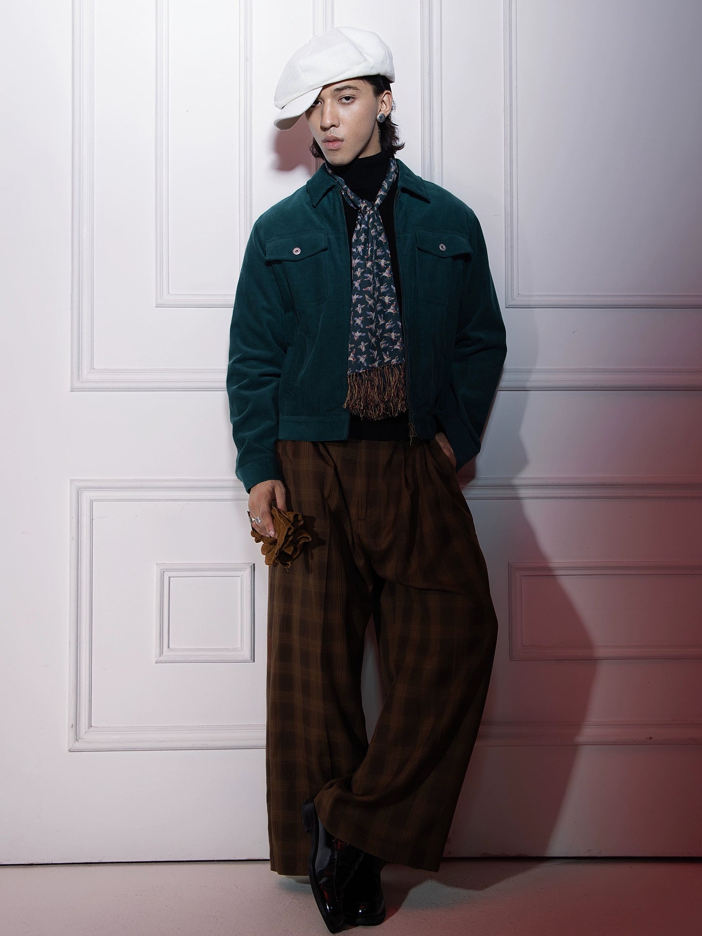 SOARIN美式工装灯芯绒夹克男 冬季保暖双口袋休闲拉链飞行员外套