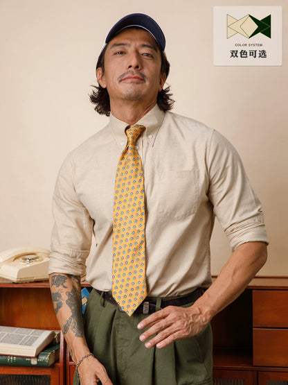 SOARIN【牛津纺】英伦复古扣领西装衬衫男高级感简约休闲长袖衬衣