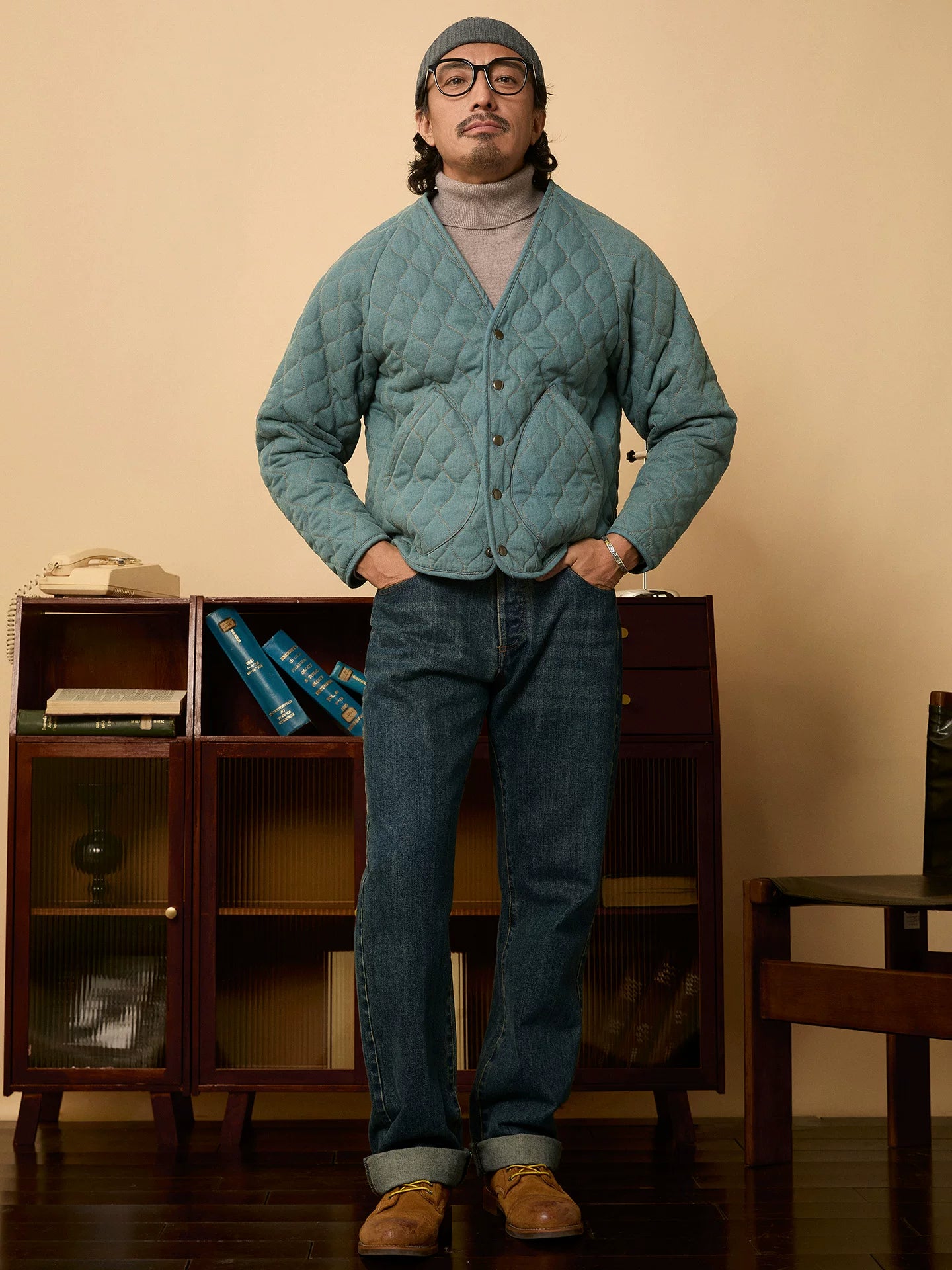 SOARIN Avant-Garde Workwear Regular Fit Cotton Quilted Jacket YAOZ253TJ106
