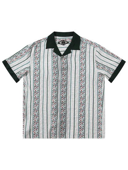SOARIN Amekaji Regular Fit Seersucker Polyester Printed Short Sleeve Shirt YAOZ2426C282