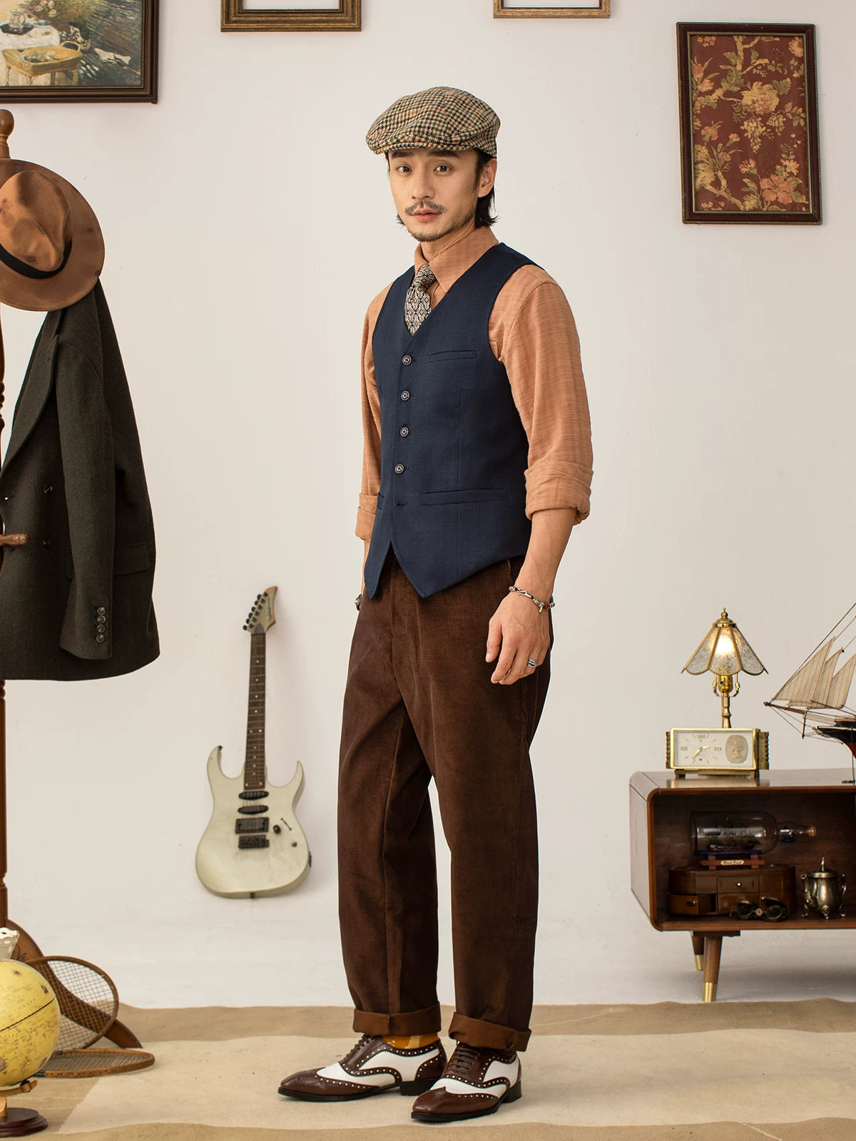 SOARIN British Casual Slim Fit Slub Woven Waistcoat JITZ2432B78