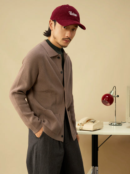 SOARIN英式绅装polo领针织开衫男 冬季轻奢感休闲商务毛衣外套