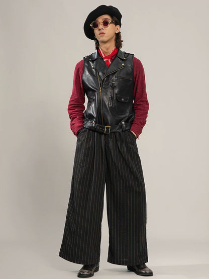 SOARIN Avant-Garde Punk Slim Fit Faux Leather Vest YLZ2331B45