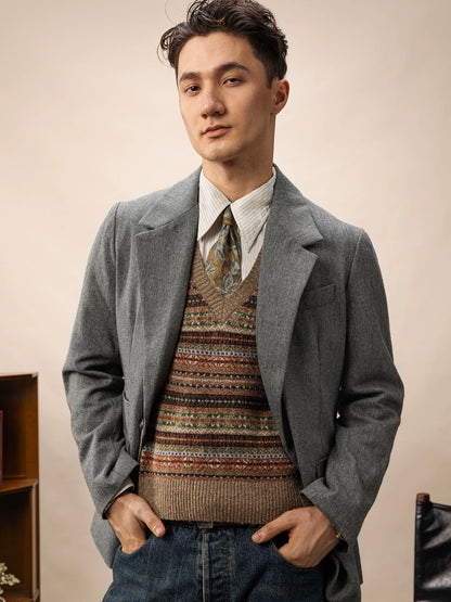 SOARIN Retro Minimalismcombined fit Wool Blend Blazer JUKZ243TXZ101