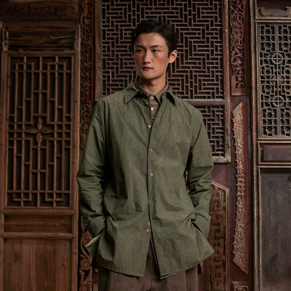 SOARIN WORLD gai yu xia Series Oversized Tailored Paper-touch Cotton Shirt Jacket DCZ233TC150