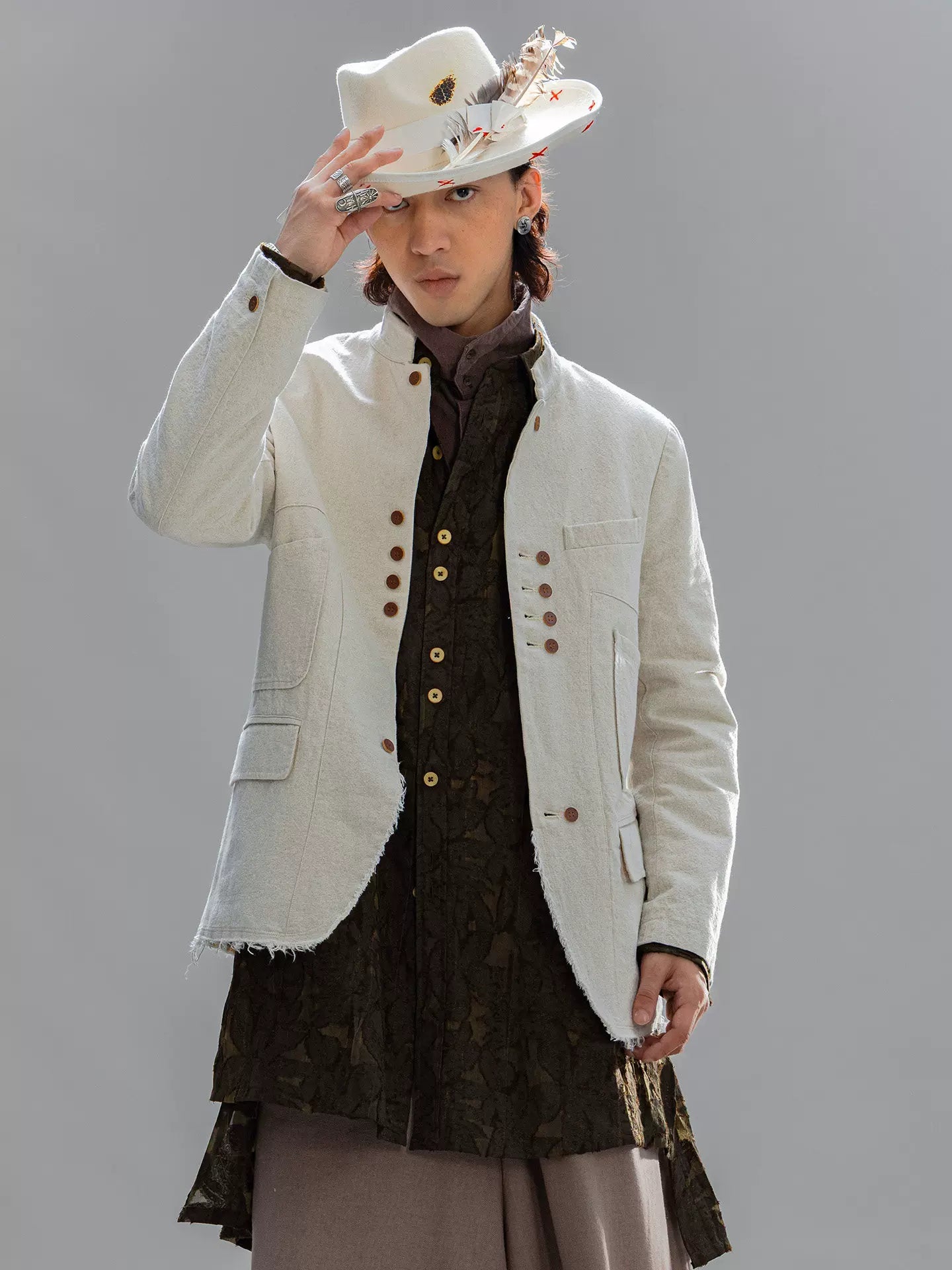 SOARIN Avant-Garde Vintage Loose Fit Cotton Linen Jacket Z212XZ403