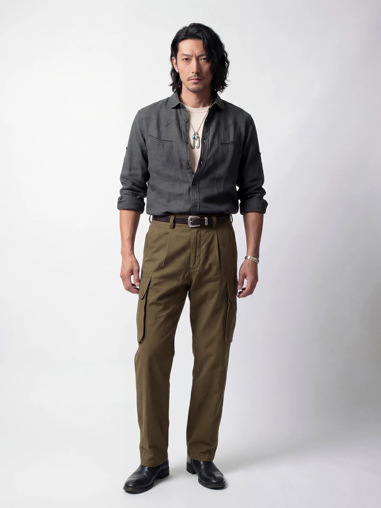 SOARIN Casual Vintage Loose Fit Tencel Linen Blend Casual Shirt YAOZ2621C484