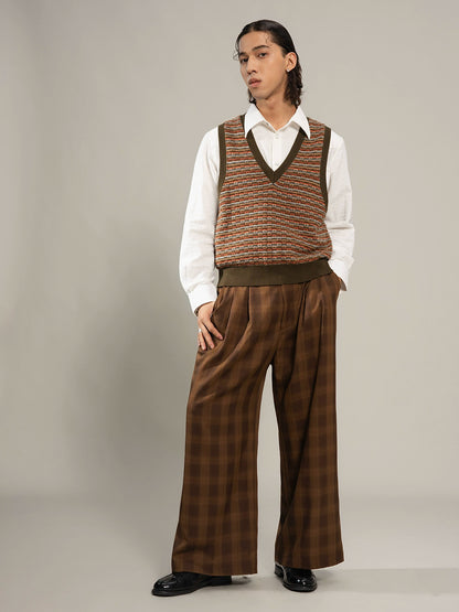 SOARIN复古民族风费尔岛毛衣男女款 vintage古着套头提花针织背心