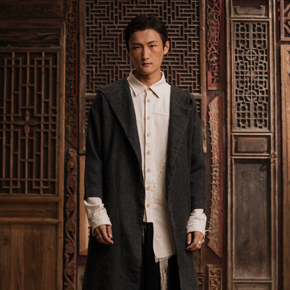 SOARIN WORLD gai yu xia Series Loose Fit Pure Wool Retro Robe DCZ233TDY04