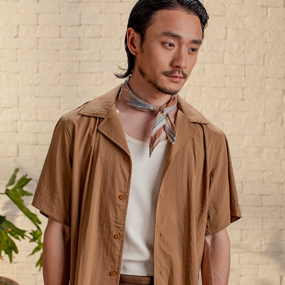 SOARIN Vintage Casual Relaxed Fit Cotton Blend Short-Sleeved Shirt Z212C498
