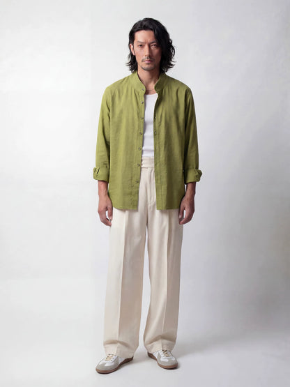 SOARIN Casual Vintage Loose Fit Cotton Viscose Nylon Blend Shirt JITZ262TC470