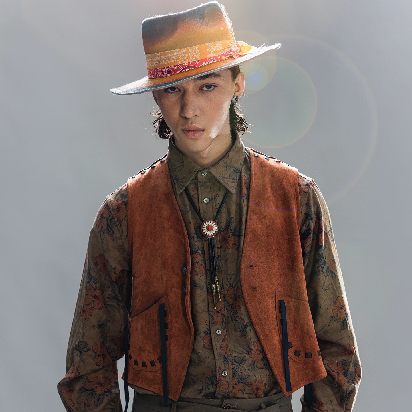 SOARIN美式西部风鹿皮绒马甲男 复古印第安做旧猎装麂皮马夹背心