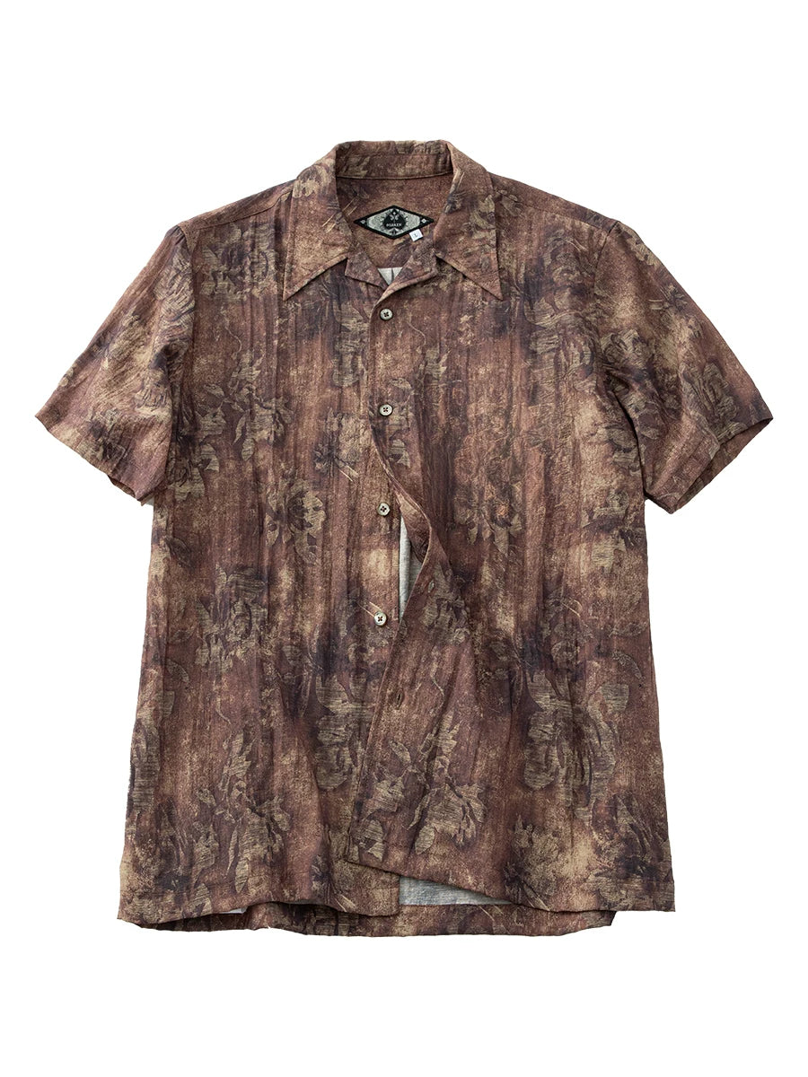 SOARIN Vintage Artistic Regular Fit Regenerated Cellulose Linen Short Sleeved Shirt JITZ2526C398