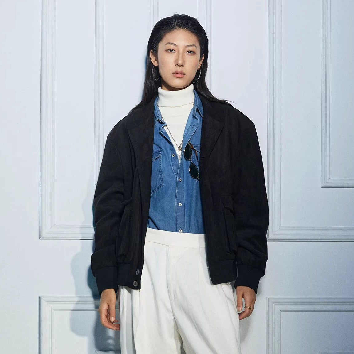 SOARIN美式复古麂皮外套男 阿美咔叽硬汉休闲宽松麂皮绒短款夹克