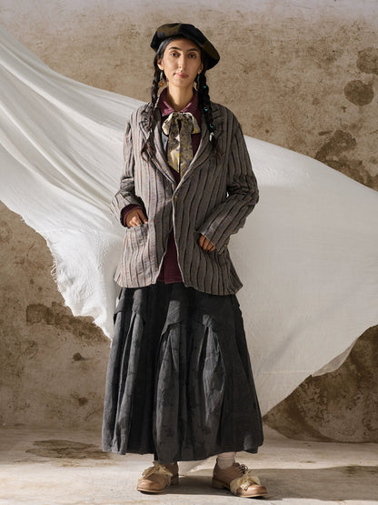 SOARIN【定型条】英伦风复古条纹西装外套男 雅痞商务休闲单西服