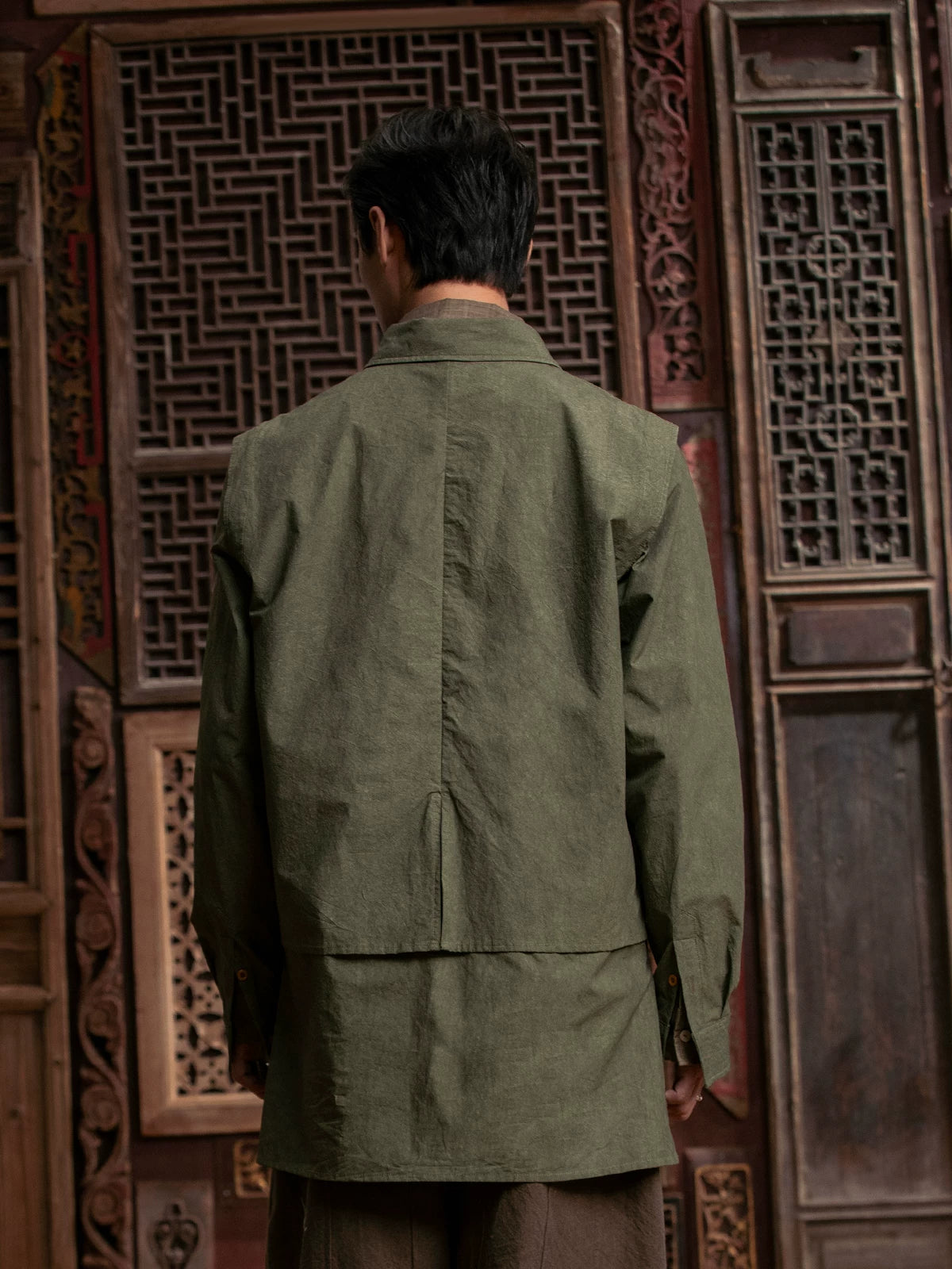 SOARIN WORLD gai yu xia Series Oversized Tailored Paper-touch Cotton Shirt Jacket DCZ233TC150