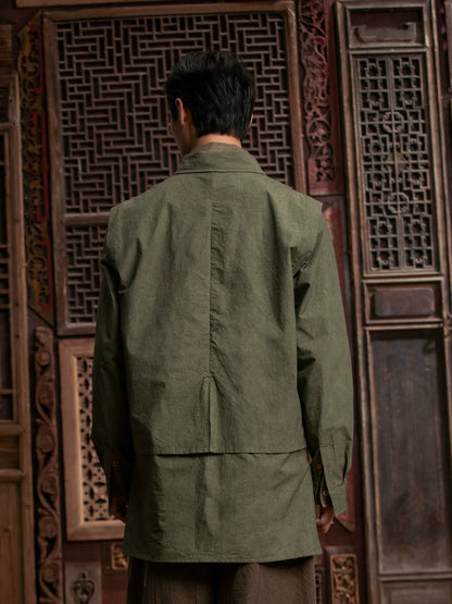 SOARIN WORLD gai yu xia Series Oversized Tailored Paper-touch Cotton Shirt Jacket DCZ233TC150
