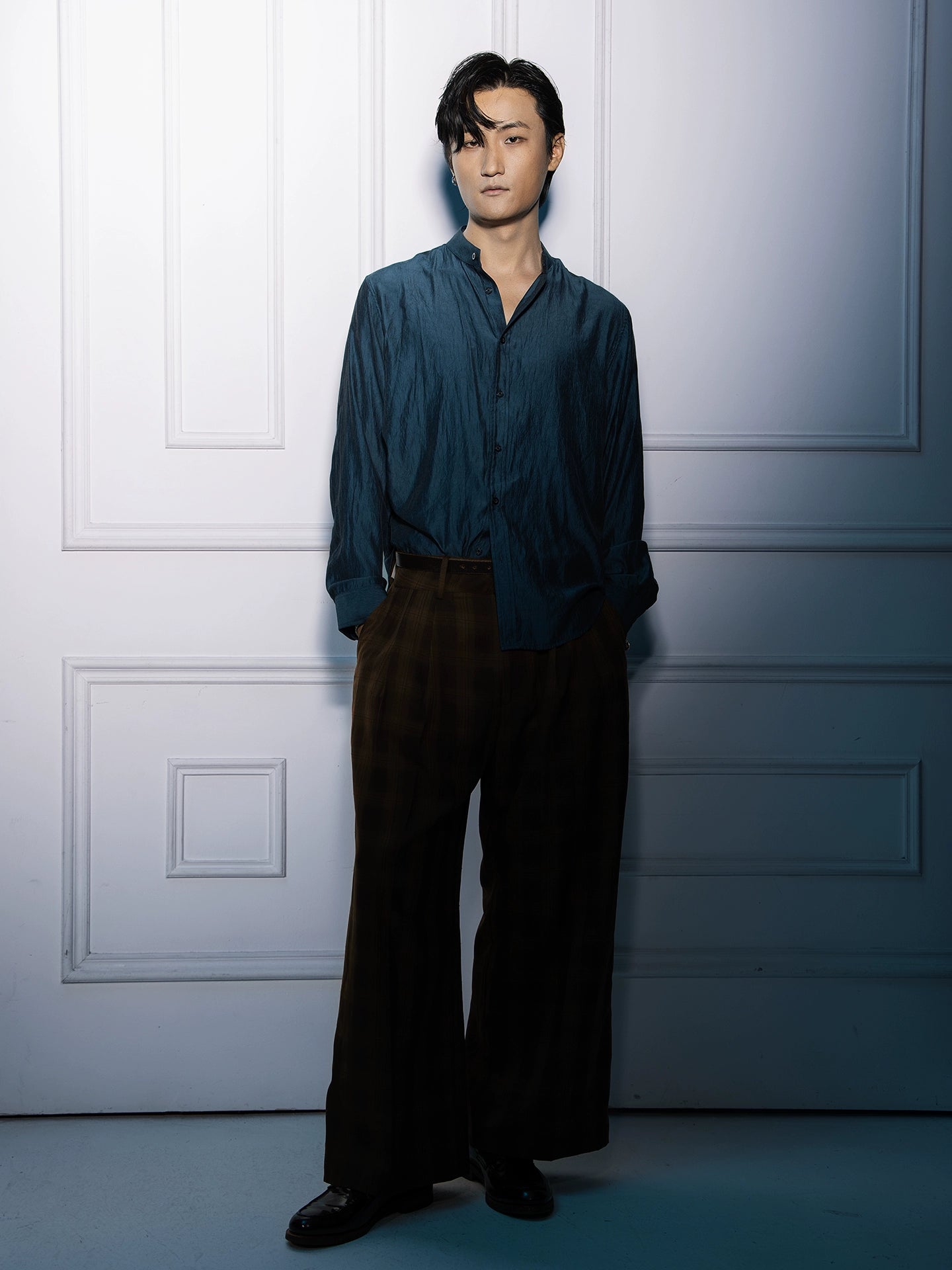 SOARIN【肌理纹】新中式立领长袖衬衫男 cleanfit高级感痞帅衬衣