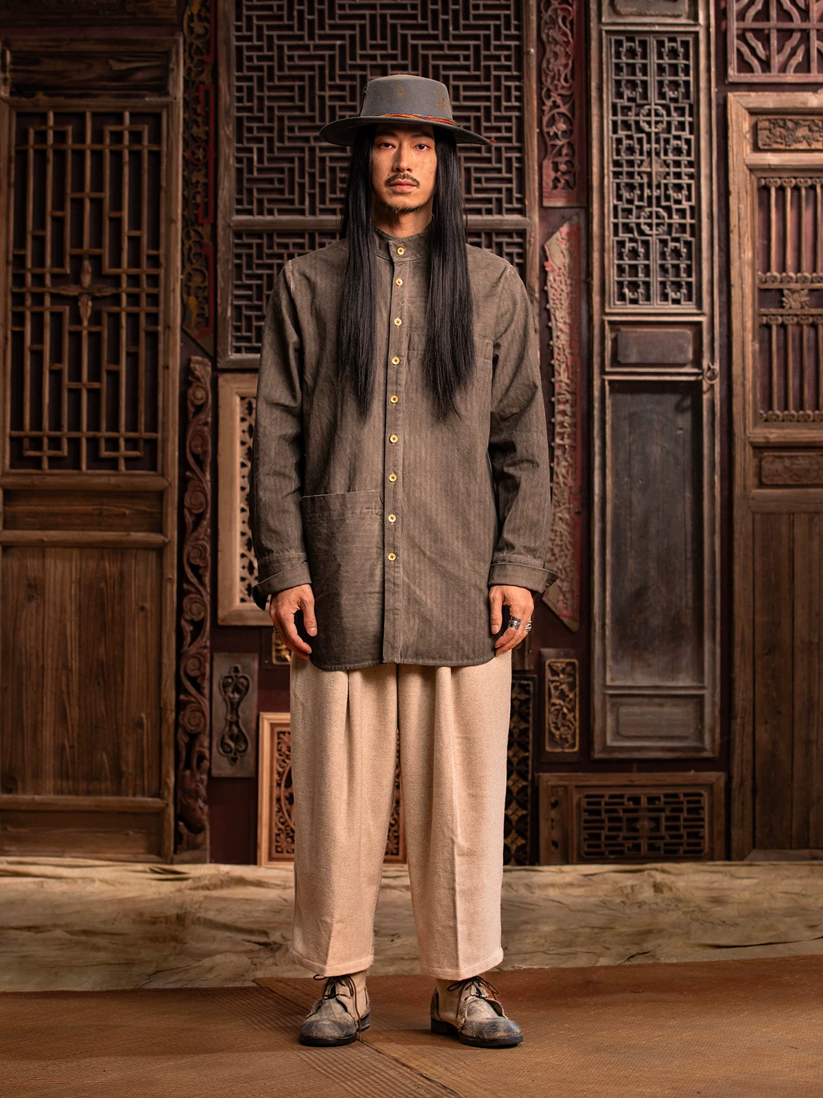 SOARIN WORLD gai yu xia Series Loose Fit Cotton  Shirt DCZ233TC184