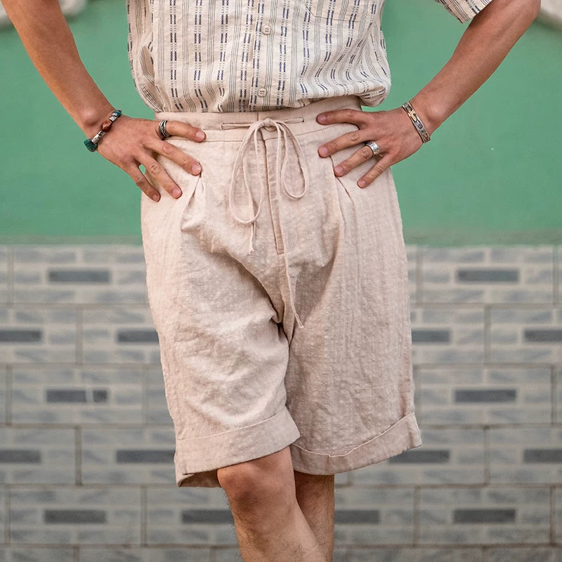 SOARIN Amekaji Loose Fit Cotton Viscose Blend Shorts JITZ242TF149