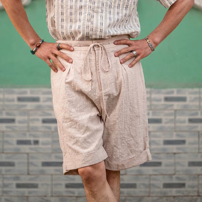 SOARIN Amekaji Loose Fit Cotton Viscose Blend Shorts JITZ242TF149