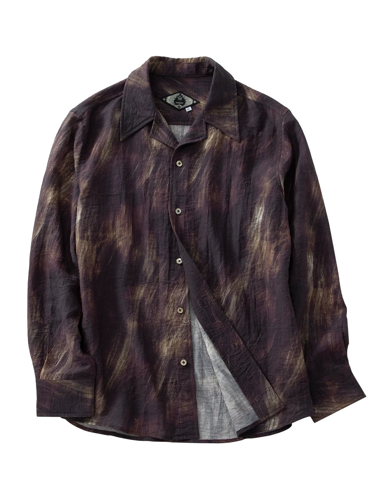 SOARIN Casual Vintage Regular Fit Lyocell Nylon Linen Blend Long Sleeve Shirt JITZ2521C408