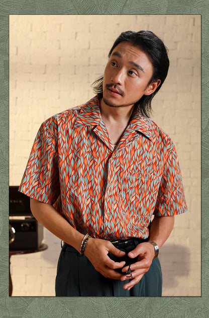 SOARIN Amekaji Regular Fit Cotton Printed Short Sleeve Shirt JITZ2426C291