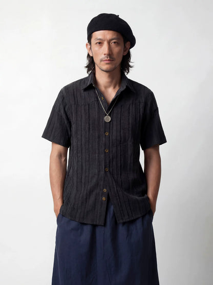 SOARIN Casual Vintage Regular Fit Cotton Short Sleeve Shirt PPZ262TC486