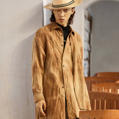SOARIN Vintage Distressed Loose Fit Cotton Shirt-Jacket DCZ253TC464