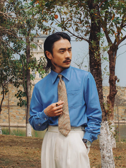 SOARIN【冰凉感】英式绅士免烫西装衬衫男 商务休闲通勤长袖衬衣