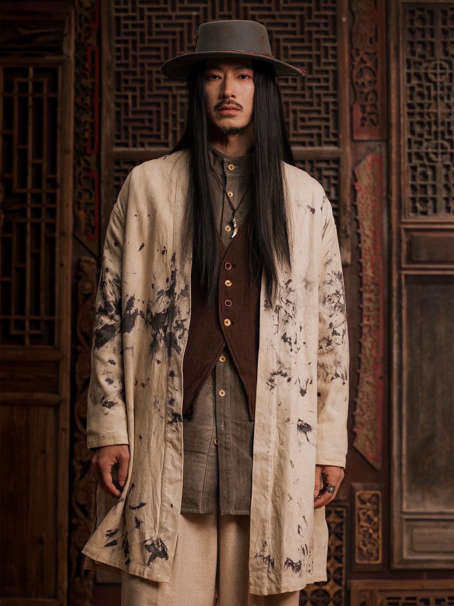 SOARIN WORLD Gai Yu Xia Heritage Series Relaxed Fit Plant-Dyed Xiaoke Robe DCZ233TJ39
