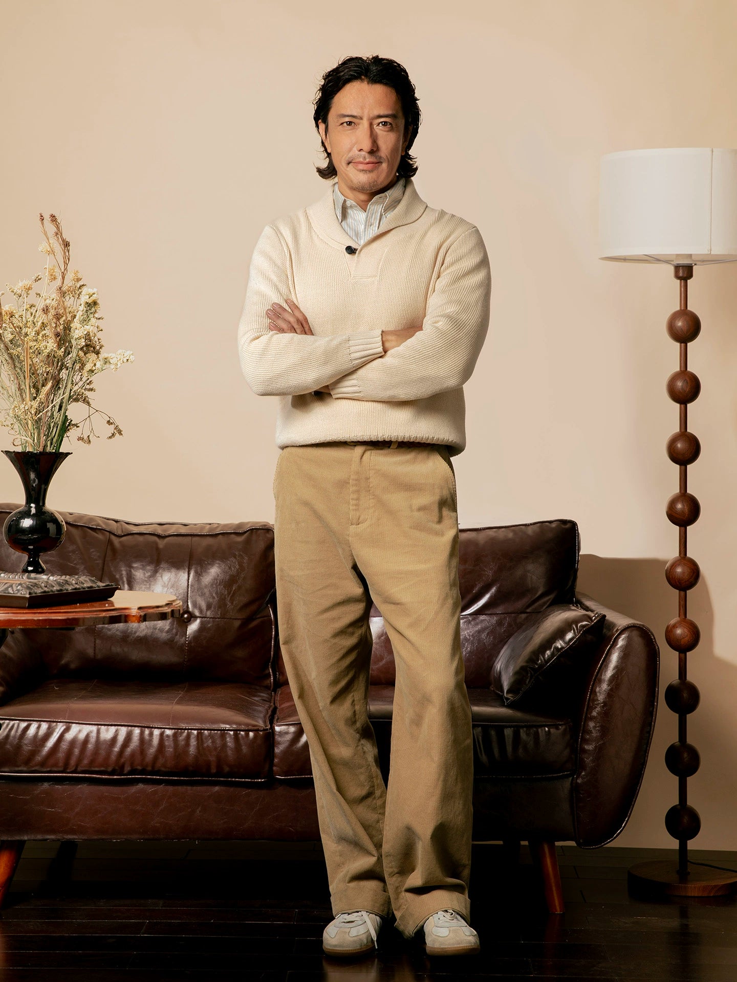 SOARIN英伦复古青果领毛衣男华夫格套头休闲简约百搭针织衫毛线衣