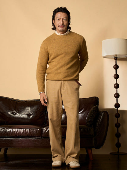 SOARIN英伦复古套头长袖针织衫男 轻熟感圆领打底通勤休闲毛衣冬