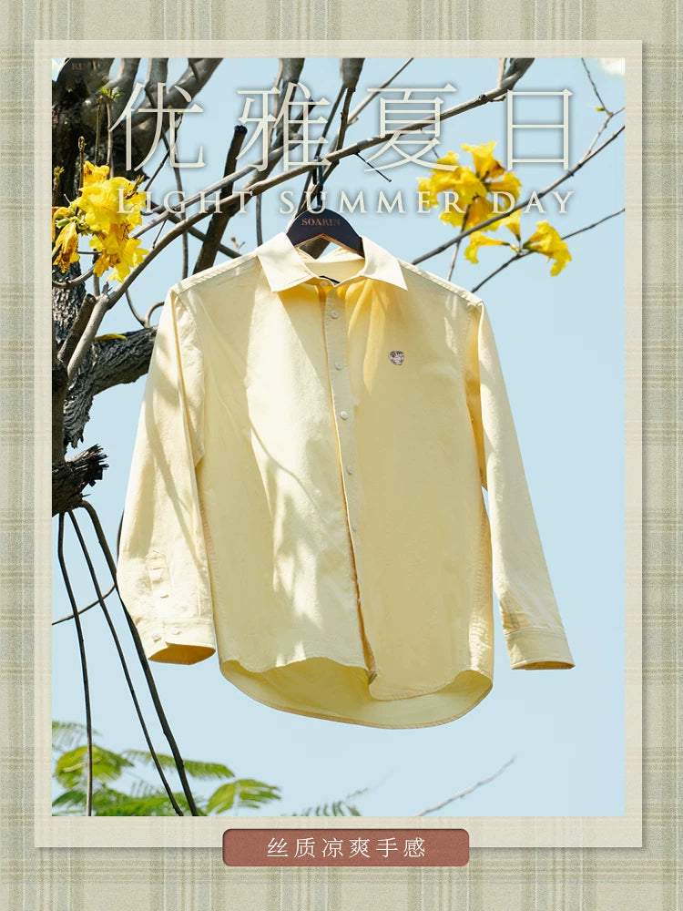 SOARIN Elegant Summer Regular Fit Lyocell Cotton Long Sleeved Shirt JUKZ252TC392