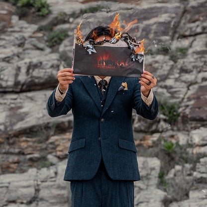 SOARIN复古英伦风粗花呢西装外套男 雅痞商务正装婚礼蓝色单西服