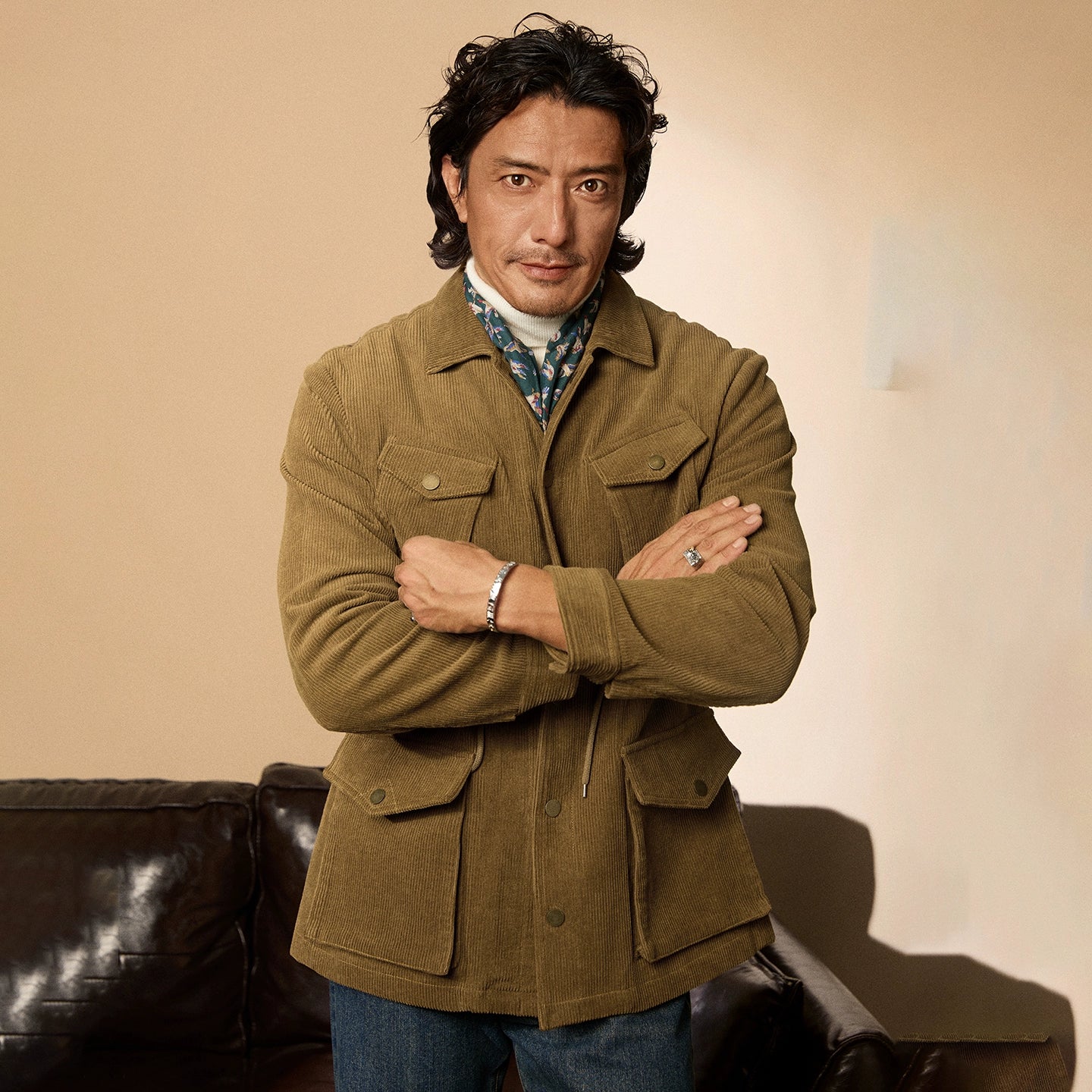 SOARIN美式复古灯芯绒外套男 阿美咔叽军装休闲多口袋猎装式夹克