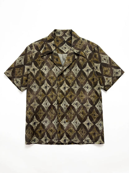 SOARIN Casual Vintage Loose Fit Rayon Nylon Blend Short Sleeve Shirt JITZ2626C474