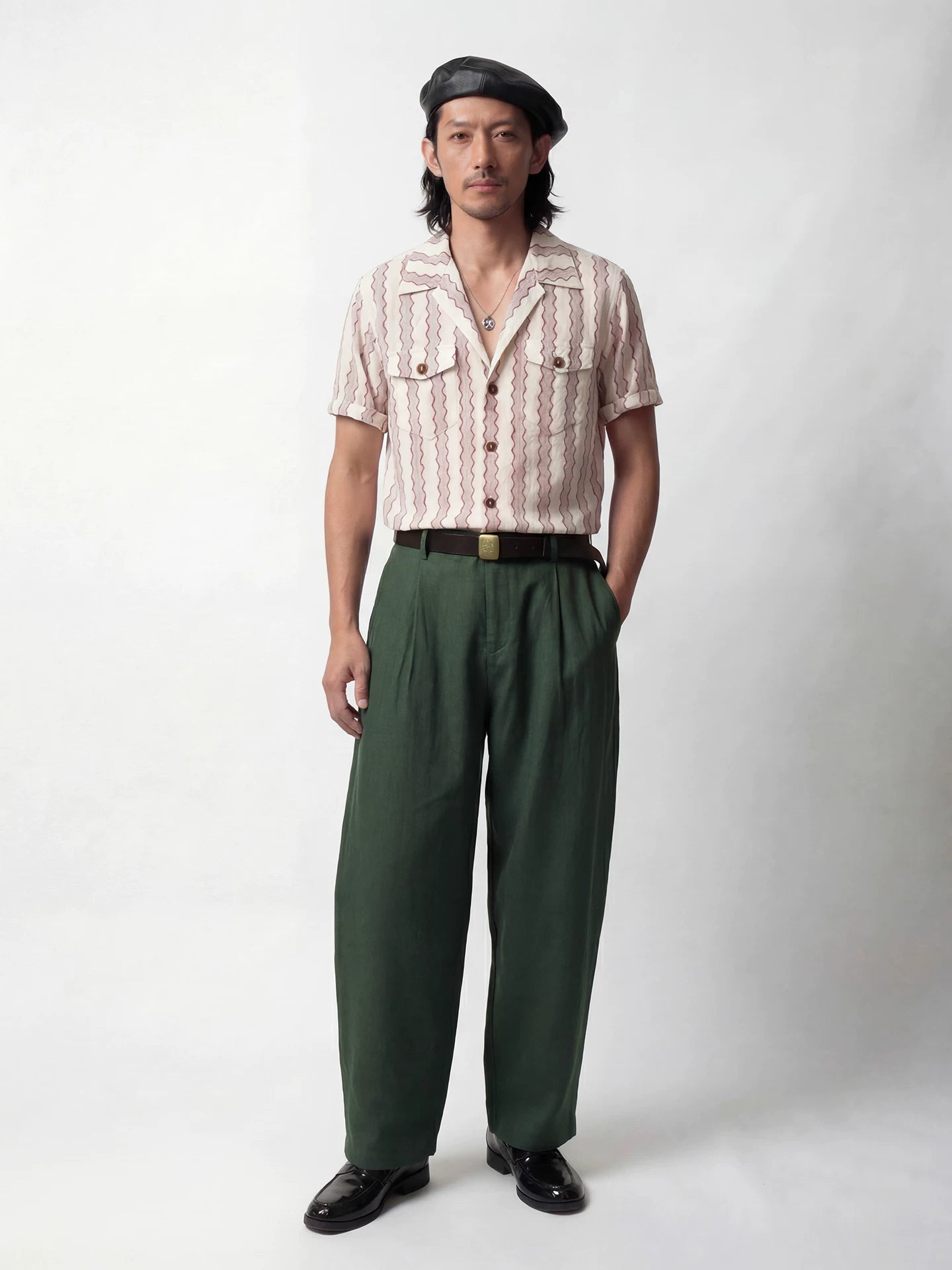 SOARIN Casual Vintage Regular Fit Linen Tencel Blend Casual Trousers JITZ262TF267